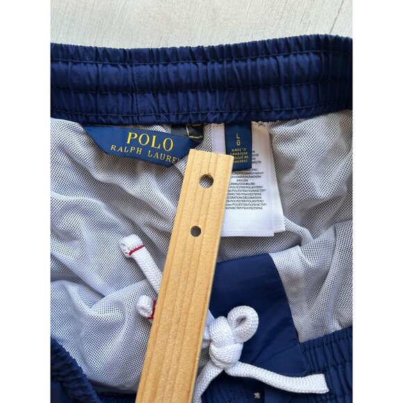 Polo Ralph Lauren Men's Larger Navy Swim Trunks Embroidered American Flag Print - Picture 6 of 12